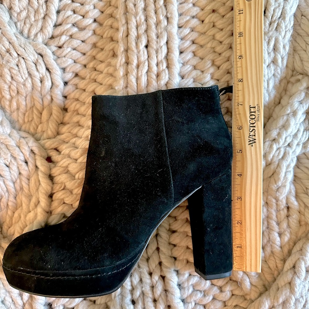 Bettye Mueller Black Suede Ankle Boots, Size 9M